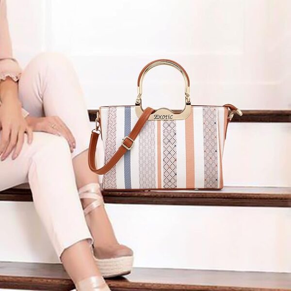 Sac bandoulière/sac à main pour femme à motif à rayures EXOTIC – Image 3